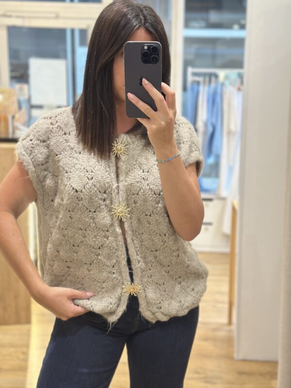 Gilet Luna BORDEAUX ou beige – Image 3