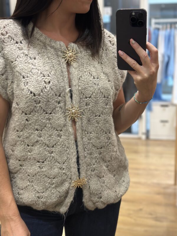 Gilet Luna BORDEAUX ou beige – Image 4